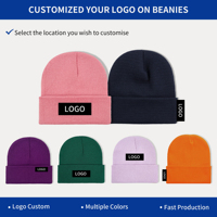 Bonnet en jacquard vert personnalisé avec logo, style trèfle, doux et extensible, sans revers, style irlandais, décontracté, streetwear, pour la plage et l'hiver