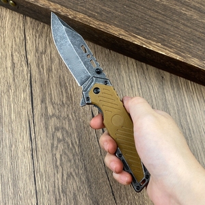 Couteau de poche personnalisable BRN de qualité OEM, manche en bois, lame pliante en acier inoxydable 3CR13 ultra-affûtée, 20,5 cm, FB141, camping 1 - Product Image 3