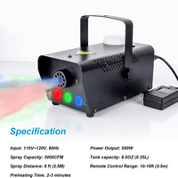 Machine à Fumée LED Mini Professionnelle 500W R/V/B pour Scène, Fête, Bar, Mariage