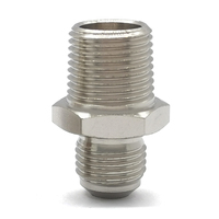 Adaptor Pipa Flare AN Male AN6 AN8 AN10 AN12 ke 1/8NPT 1/4NPT 3/8NPT Fitting Union Lurus untuk Modifikasi Sistem Pendingin Oli dan Bahan Bakar