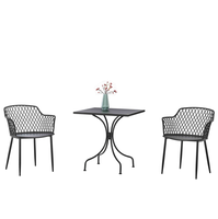 Ensemble de table basse d'extérieur en rotin avec chaises Meubles de bistro de jardin Ensemble de salle à manger