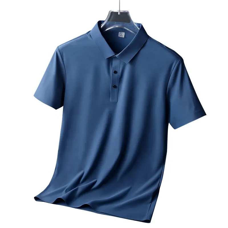 Custom Comfortable Nylon Spandex Golf Tennis Riding Seamless Polo Shirt Short Sleeve Men Polo T Shirt With Custom Logo