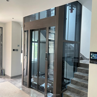 Ascenseur panoramique transparent à cabine en verre pour maison, 5 étages, en acier inoxydable, directement de l'usine
