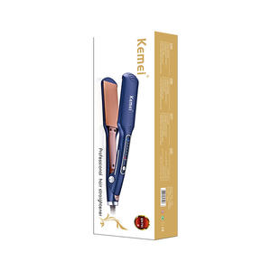 Plancha de pelo Kemei Km 740 con ajuste de temperatura para uso en húmedo y seco, plancha de alisado eléctrica azul verde - Product Image 3