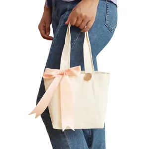 Eco Sturdy Diy Painting Demoiselles d'honneur Candy Wrap Canvas Fabric Heavy Duty Tote Mini Gift Cotton Bag