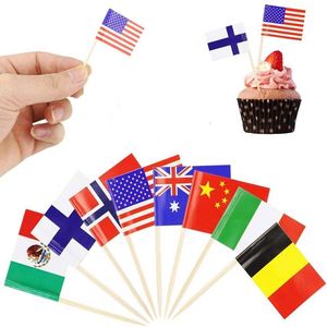 Customized Mini Flag <b>Toothpicks</b> Mini Flag <b>Toothpick</b> Cupcake Toppers and Cocktail Picks - Product Image 1