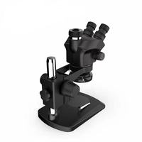 Nouveau style Microscope stéréo zoom trinoculaire 7X-50X à focale simultanée pour réparation de PCB et soudure