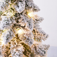Mini sapin de Noël artificiel de haute qualité, en peluche, effet neige, résistant aux flammes, écologique, décoration de table pour les fêtes
