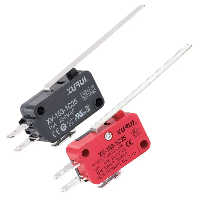 Saklar mikro sensor listrik dengan tuas panjang XV-153-1C25