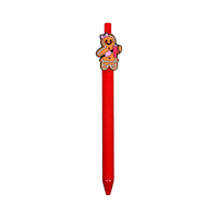 Stylos à bille rétractables à encre noire avec motifs de bonhomme en pain d'épices et de canne à sucre pour Noël, cadeaux de fêtes et fournitures scolaires