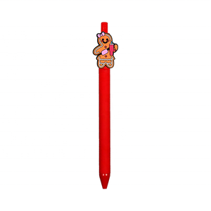 Stylos à bille rétractables à encre noire avec motifs de bonhomme en pain d'épices et de canne à sucre pour Noël, cadeaux de fêtes et fournitures scolaires - Product Image 2