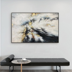 Dipinti 100% fatti a mano arti murali in marmo tela in oro acrilico decorazione moderna per la casa dipinto a mano pittura di arte astratta - Product Image 2