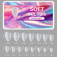 Ultra Fit 300 pièces – Capsules d'ongles naturelles courtes à couverture complète, pré-conçues pour application sur les doigts, boîte incluse pour extensions d'ongles