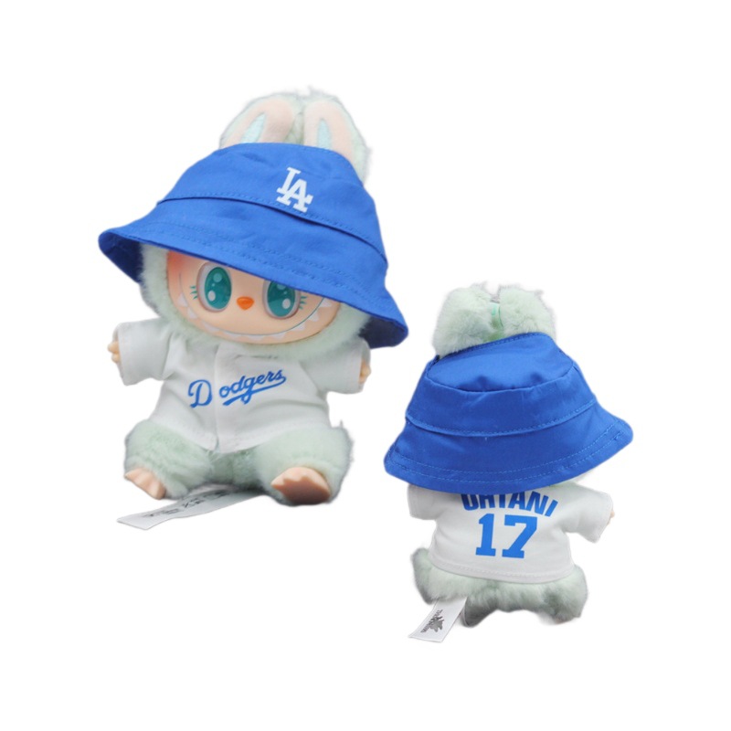 Los Angeles Dodgers 着せ替え　17番　らぶぶ　縫い服　野球 LABUBU ラブブ 着せ替え 野球ユニフォーム風ロサンゼルス