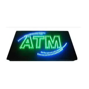 Ultra Bright LED Neon Light Oval ATM Sign Motion Animation ON/OFF Switch New LED ATM Sign Design