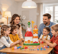 Kit de machine à ballons Fun Farm avec pompe de gonflage, ballons, autocollants pour les yeux et animaux, jouet créatif DIY pour enfants