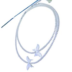 Collar de Color Dopamina de Verano, Perla de Agua Dulce Natural de 3.5-4mm, Casi Redonda, Impecable, Combinada con Piedra Azul - Product Image 5