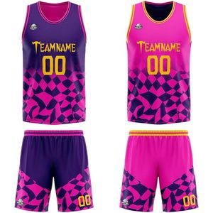 Maillot de basket-ball réversible personnalisé, col en V, sublimé, respirant, unisexe, pour adultes et jeunes, uniformes d'équipe avec nom, numéro et logo - Product Image 2