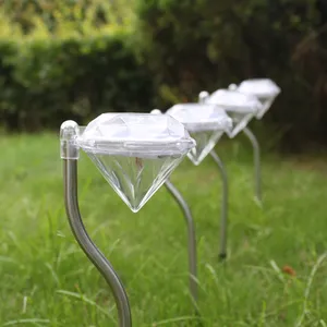 Creative Solar Light LED Garden Lights Colorful Outdoor LED Lamps Path Stake Decoration Diamonds Lawn Lamp Pathway Solar Lights