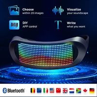 Lunettes LED Pleine Couleur Brillantes avec Contrôle par Application Bluetooth, Visière Électronique Futuriste, Accessoire Lumineux pour Fêtes et Festivals