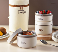Conteneur isotherme pour repas, boîte à lunch thermique en acier inoxydable, pot de cuisson thermique portable, boîte à double couche de forme ronde