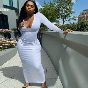 green emerald velvet dress Women's Bodycon Maxi Dress Fall Fashion Long Sleeve Floral Print Tight  Fitted Party Club Ruched Dresses main image 1