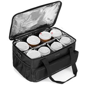 Sac isotherme réutilisable pour 4 boissons avec séparateurs souples, sac de transport à bandoulière avec poignée, panier de livraison - Product Image 4