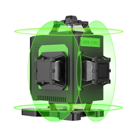 Niveau laser industriel à nivellement automatique vert LD 4D de haute précision 360 degrés horizontal vertical 16 lignes rotatif DC 18V