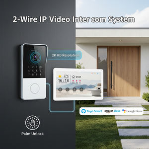 <span class=keywords><strong>Sonnette</strong></span> vidéo intelligente Hiwink 2K, étanche IP65, déverrouillage par empreinte digitale et reconnaissance palmaire, contrôle via l'application Tuya, prise en charge de plusieurs moniteurs intérieurs - Product Image 3