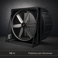 Ventilateur d'extraction en fibre de verre à haut débit d'air avec 6 pales en alliage et moteur BLDC pour poulaillers