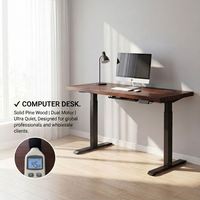 Escritorio Eléctrico de Madera Sólida con Altura Ajustable para Oficina en Casa, Configuración de Juego Ergonómica, Mesa de Computadora para Trabajar Sentado o De Pie