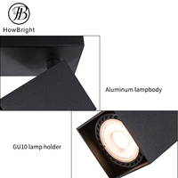Prix usine cube GU10 projecteur noir blanc applique murale en aluminium plafond Downlight logement luminaire pour salon
