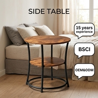 Table basse ronde moderne à 3 niveaux avec structure en fer, design écologique, facile à nettoyer, portable pour appartement/villa, mobilier de salon