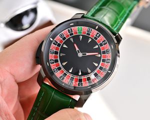Reloj de Ruleta de Lujo Personalizado - Reloj de Pulsera para Hombre de Alta Calidad con Correa de Cuero Genuino, Elegante Movimiento Mecánico Automático - Product Image 2