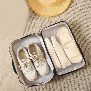 Sac de rangement pour chaussures de voyage portable, double couche, unisexe, en nylon respirant, grande capacité, fermeture éclair, réutilisable, résistant à l'eau - Product Image 1