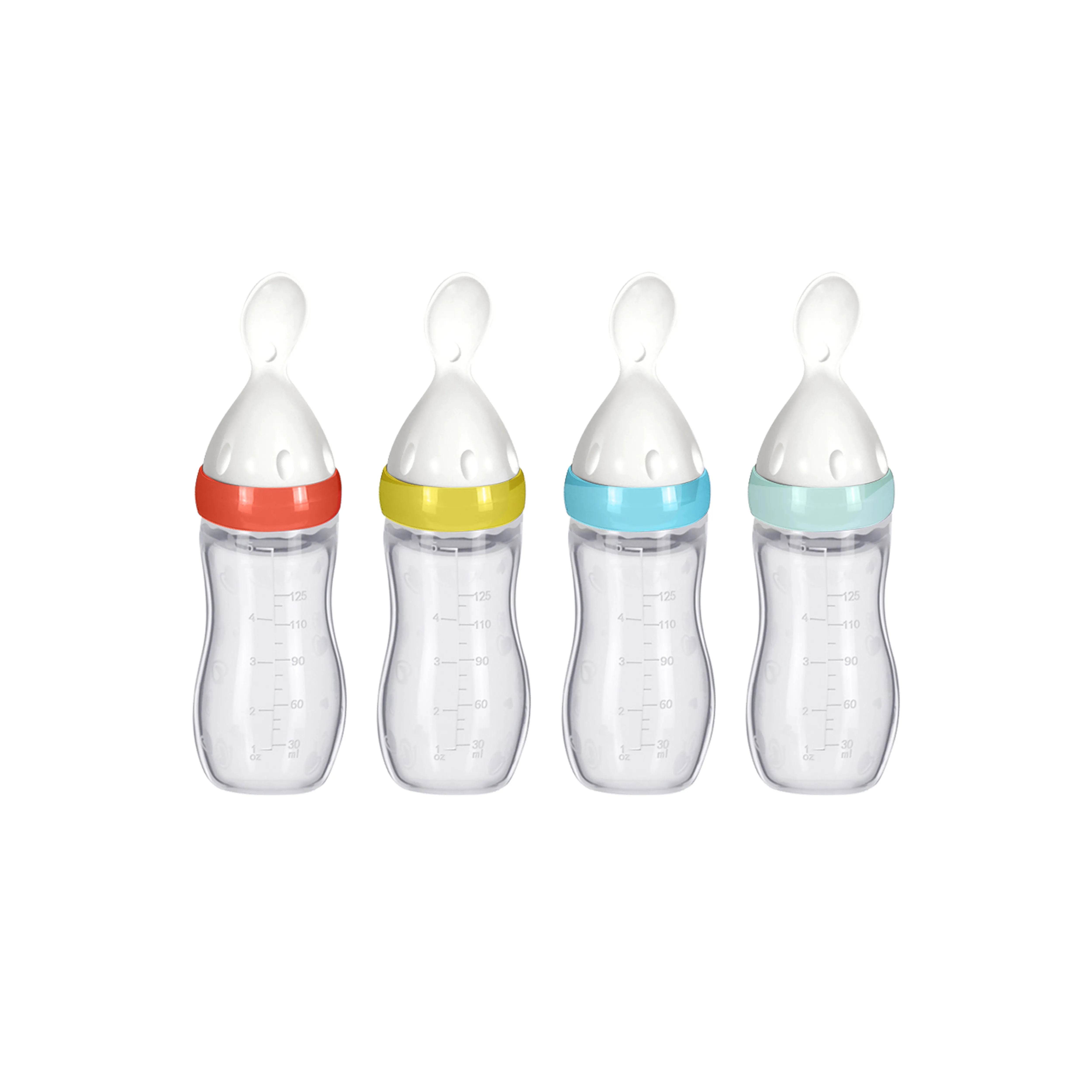 BPA Free Silicone Bé Thực Phẩm Feeder Đầy Màu Sắc Núm Vú Bé Feeder Silicone Muỗng