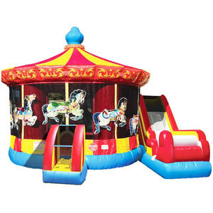 Château <span class=keywords><strong>gonflable</strong></span> carrousel avec toboggan, château <span class=keywords><strong>gonflable</strong></span> de cirque pour enfants - Product Image 1