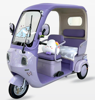 Tricycle électrique semi-fermé avec auvent, scooter électrique à 3 roues pour adultes, idéal pour les déplacements quotidiens en famille et le transport d'enfants