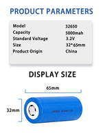 Sel Baterai Li-ion Lifepo4 IFR 32650 5000mah 3.2V Kapasitas Tinggi untuk Perangkat Penyimpanan Daya