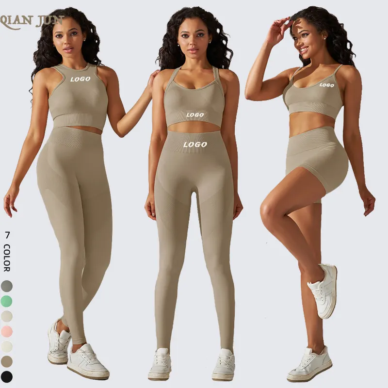 Women 5-Piece Activewear Sets Custom Seamless Yoga Outfit Workout Clothing Sportswear Female Gym Fitness Set