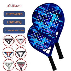 <span class=keywords><strong>Raquette</strong></span> de paddle-tennis en fibre de carbone diamantée, design personnalisé professionnel Qingyu Sport, avec filet en polyester et logo personnalisé - Product Image 1