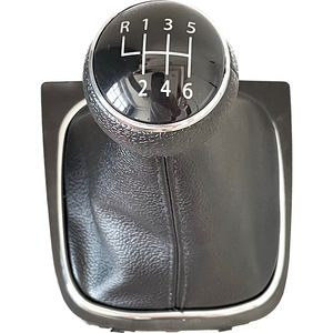 Chen Can Car Gear <b>Knob</b> Leather Black 6 Speed Manual <b>Shift</b> For Volkswagen Bora Golf 6 Sagitar - Product Image 1