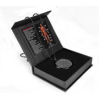 Pendentif énergétique quantique Hoonni Laval, motif tournesol, pierre volcanique avec cadre en acier inoxydable, boîte noire à clapet