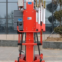 Plateforme élévatrice portable à un seul mât en alliage d'aluminium de 4 m, alimentée par courant alternatif, échelle à pousser à la main