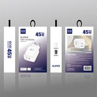 Chargeur rapide USB-C 45W avec prise EU/US, chargeur rapide USB Type-C PD, adaptateur de voyage USB-C 45W pour téléphone portable