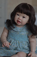 Muñeca Artística Coleccionable NPK de 70 cm, Bebé Reborn Enorme, Niña Pequeña Teegan Princesa con Pelo Largo y Negro, Realista, Tamaño Real de un Bebé de 9 Meses