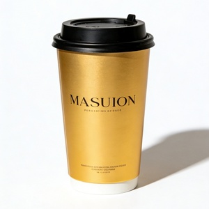 Gobelets à café jetables en papier, impression offset personnalisée, 16 oz, double paroi, pour boissons chaudes, avec logo personnalisé, vente en gros pour cafés. - Product Image 1