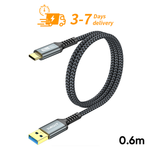 Cable de Carga Rápida SUNGUY USB C de 18W y 0.6m, Cable de Datos USB Trenzado y Resistente para Teléfono Móvil, Banco de Energía y Automóvil, Listo para Enviar - Product Image 1