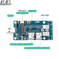 Adaptor Modem Nirkabel USB 3.0 Tipe-A ke M.2 B-Key dengan Daya Tambahan Tipe-C dan 2 Slot Kartu SIM NANO untuk Modul 5G 4G LTE WWAN