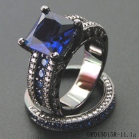 Bagues de fiançailles classiques pour hommes en rhodium noir plaqué, serties d'émeraudes taille princesse et de zircons blancs, certifiées IGI, bijoux de mariage chrétien